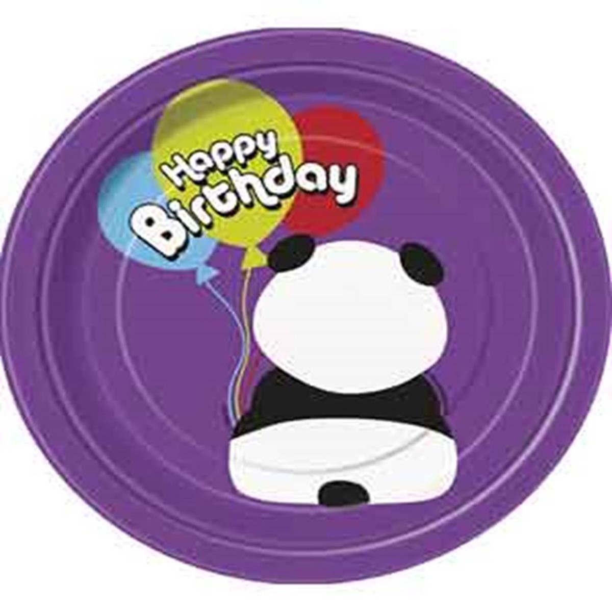 Birthday Panda 7 Plate 8ct